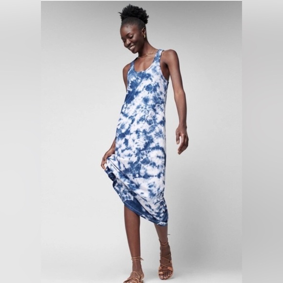 Faherty Women's Delphina Dress - Sunwashed Tie Dye Sz M 100% Organic Cotton - Picture 1 of 5